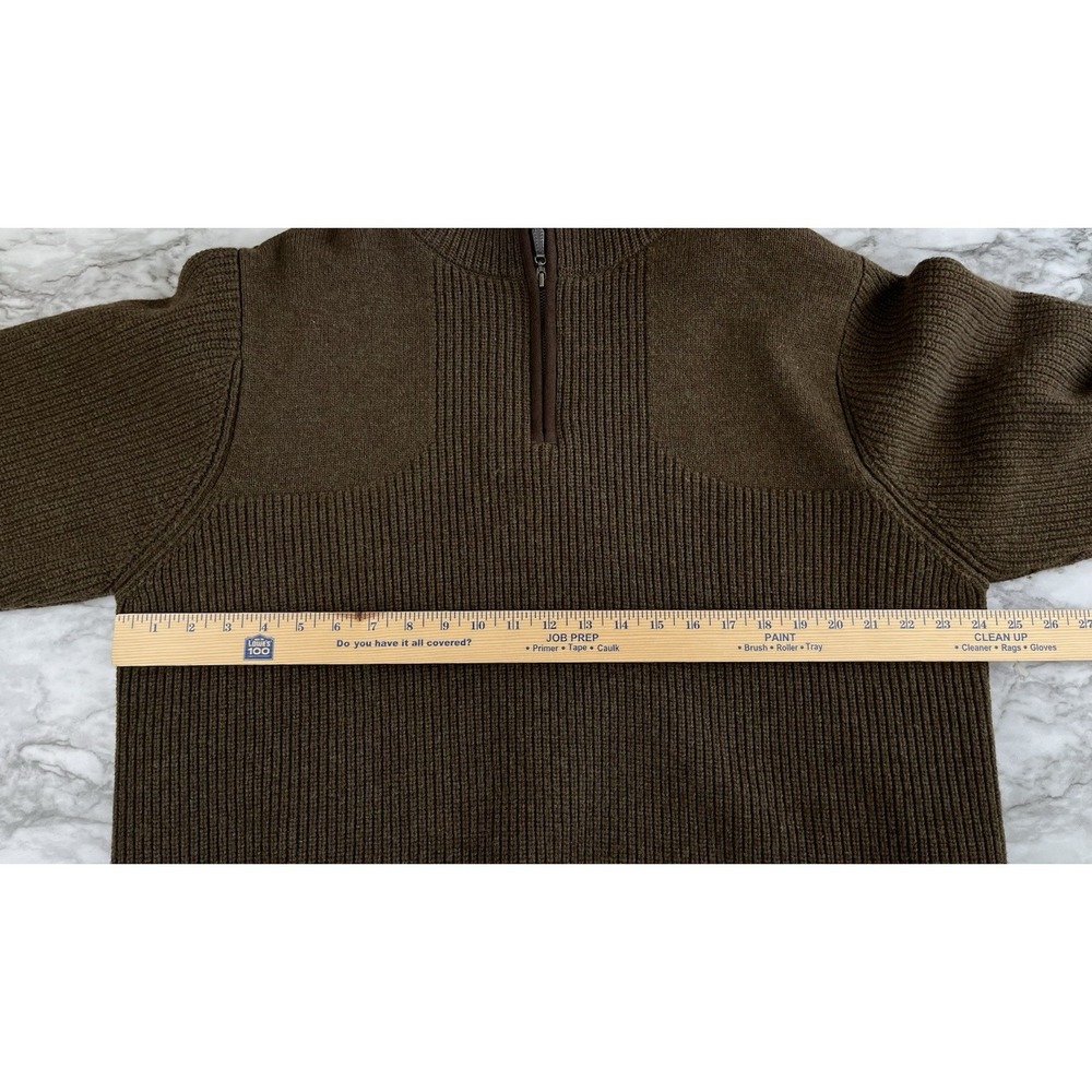 L.L. Bean Mens 1/4 Zip Waterfowl Lambswool Sweater Wind Stopper Goretex Sz Lg - Picture 10 of 10
